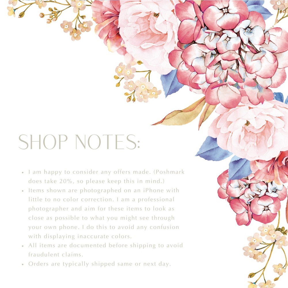 Shop Notes (Please Read!)